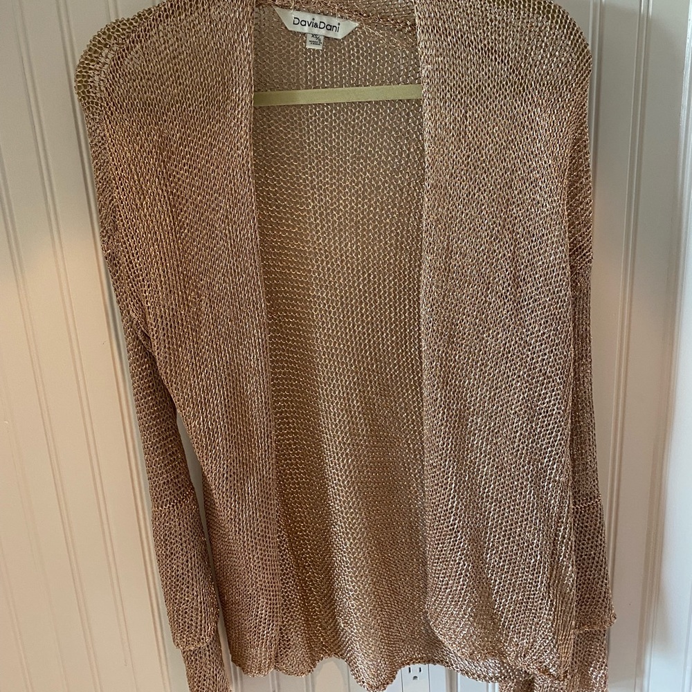 Blush Metallic Cardigan